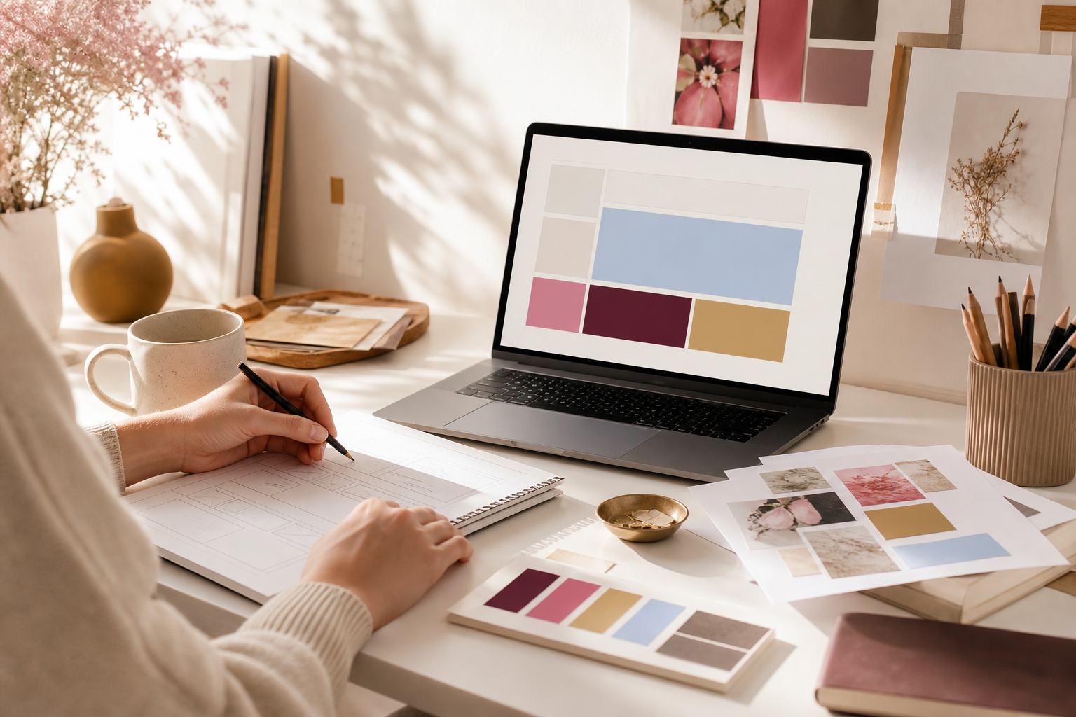 A custom website design shown across desktop and mobile screens